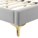 Current Performance Velvet Full Platform Bed - Light Gray - Style B - MOD10148