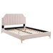 Sienna Performance Velvet Queen Platform Bed - Pink - Style A - MOD10164