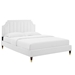 Sienna Performance Velvet Queen Platform Bed - White - Style B - MOD10171