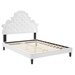 Gwyneth Tufted Performance Velvet Queen Platform Bed - White - Style A - MOD10182