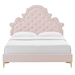 Gwyneth Tufted Performance Velvet Queen Platform Bed - Pink - Style B - MOD10200