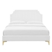 Sienna Performance Velvet Full Platform Bed - White - Style C - MOD10212