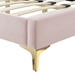 Sienna Performance Velvet Twin Platform Bed - Pink - Style B - MOD10223