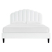 Daisy Performance Velvet Queen Platform Bed - White - Style B - MOD10269