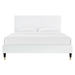 Roxanne Performance Velvet Queen Platform Bed - White - Style A - MOD10274