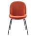 Scoop Black Powder Coated Steel Leg Performance Velvet Dining Chairs - Set of 2 - Orange - MOD10314