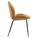 Scoop Black Powder Coated Steel Leg Performance Velvet Dining Chairs - Set of 2 - Cognac - MOD10315