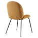 Scoop Black Powder Coated Steel Leg Performance Velvet Dining Chairs - Set of 2 - Cognac - MOD10315