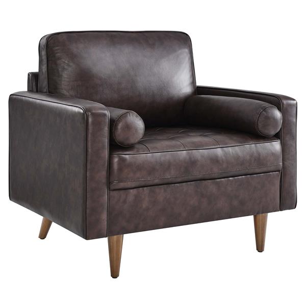 Valour Leather Armchair - Brown 