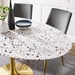 Lippa 60" Oval Terrazzo Dining Table - Gold White - MOD10448