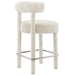 Toulouse Boucle Fabric Counter Stool - Ivory Silver - MOD10454