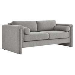 Visible Boucle Fabric Sofa - Light Gray 
