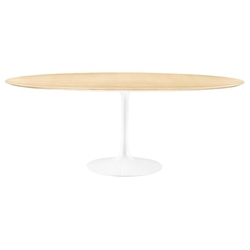 Lippa 78" Oval Wood Grain Dining Table - White Natural 