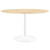 Lippa 48" Round Wood Grain Dining Table - White Natural