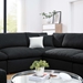 Commix Down Filled Overstuffed Boucle Fabric 8-Piece Sectional Sofa - Black - MOD10666
