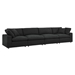 Commix Down Filled Overstuffed Boucle Fabric 4-Seater Sofa - Black - MOD10676