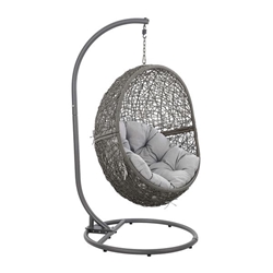 Encase Outdoor Patio Rattan Swing Chair - Gray Gray 
