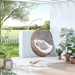 Encase Outdoor Patio Rattan Swing Chair - Cappuccino White - MOD10690