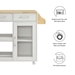 Culinary Kitchen Cart With Spice Rack - White Natural - MOD10756