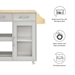 Culinary Kitchen Cart With Spice Rack - Light Gray Natural - MOD10758