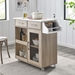 Culinary Kitchen Cart With Spice Rack - Oak White - MOD10760