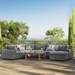 Commix 7-Piece Outdoor Patio Sectional Sofa - Charcoal - MOD10982