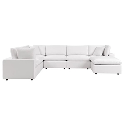 Commix 7-Piece Outdoor Patio Sectional Sofa - White 