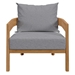 Brisbane Teak Wood Outdoor Patio Armchair - Natural Gray - MOD10996