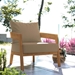 Brisbane Teak Wood Outdoor Patio Armchair - Natural Light Brown - MOD10997