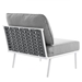 Stance Outdoor Patio Aluminum Armless Chair - White Gray - MOD11005