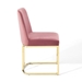 Amplify Sled Base Performance Velvet Dining Chairs - Set of 2 - Gold Dusty Rose - MOD11013