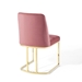 Amplify Sled Base Performance Velvet Dining Chairs - Set of 2 - Gold Dusty Rose - MOD11013