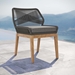 Wellspring Outdoor Patio Teak Wood Dining Chair - Gray Graphite - MOD11195