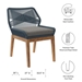 Wellspring Outdoor Patio Teak Wood Dining Chair - Blue Graphite - MOD11196