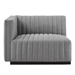 Conjure Channel Tufted Upholstered Fabric 4-Piece Sofa - Black Light Gray - MOD11272