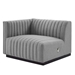 Conjure Channel Tufted Upholstered Fabric Sofa - Black Light Gray - MOD11277