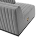 Conjure Channel Tufted Upholstered Fabric Sofa - Black Light Gray - MOD11277