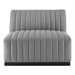 Conjure Channel Tufted Upholstered Fabric 6-Piece Sectional Sofa - Black Light Gray - MOD11304