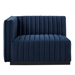 Conjure Channel Tufted Performance Velvet 6-Piece Sectional - Black Midnight Blue - MOD11313