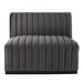 Conjure Channel Tufted Performance Velvet 6-Piece Sectional - Black Gray- Style B - MOD11314