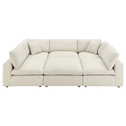 Commix Down Filled Overstuffed 6-Piece Sectional Sofa - Light Beige - Style A 