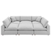 Commix Down Filled Overstuffed 6-Piece Sectional Sofa - Light Gray - Style A