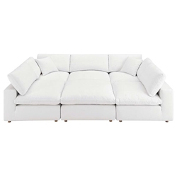 Commix Down Filled Overstuffed 6-Piece Sectional Sofa - Pure White - Style A 