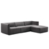 Conjure Channel Tufted Performance Velvet 4-Piece Sectional - Black Gray- Style C
