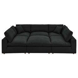 Commix Down Filled Overstuffed 6-Piece Sectional Sofa - Black - Style A 