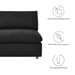 Commix Down Filled Overstuffed 6-Piece Sectional Sofa - Black - Style A - MOD11332