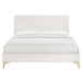 Yasmine Channel Tufted Performance Velvet Full Platform Bed - White - Style C - MOD11375