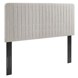 Milenna Channel Tufted Upholstered Fabric Twin Headboard - Oatmeal 