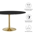Lippa 54" Round Artificial Marble Dining Table - Gold Black - MOD11459
