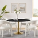 Lippa 54" Round Artificial Marble Dining Table - Gold Black - MOD11459